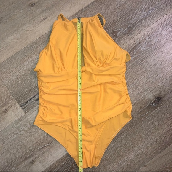 Women's Yellow Lace Up One-Piece Swimsuit |Bodysuit |Size Large - Picture 10 of 12